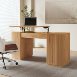 Height Adjustable Standing Desk Executive Office Desk with 2 Doors & Ample Storage Office Furniture (1520mm)