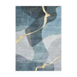 1820mm x 2700mm Multi-purpose Modern Style Retangular Blue & Gold Florid Area Rug - thumbnail 7