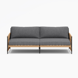 Ropipe Woven Rope Outdoor Sofa 3-Seater Sofa with Dark Gray Polyester Pillow Cushion - thumbnail 9