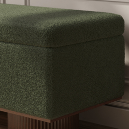 Teddy Fabric Fluffy Faux Fur Flip Top Wood Storage Entryway Bench - thumbnail 6