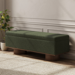 Teddy Fabric Fluffy Faux Fur Flip Top Wood Storage Entryway Bench - thumbnail 1