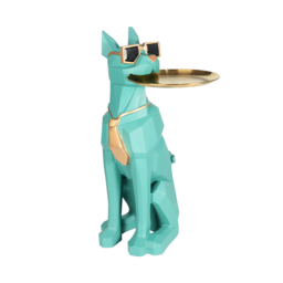 Dog Sculpture Resin Side Table with Tray Top & Tissue Box - thumbnail 8