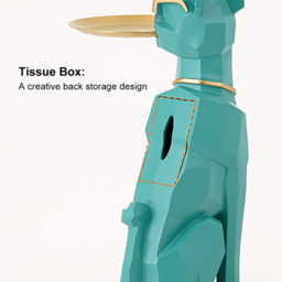 Dog Sculpture Resin Side Table with Tray Top & Tissue Box - thumbnail 9