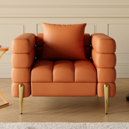 Performance Leather Accent Chair Modern Modular Arm Chair Set of 2 - thumbnail 5