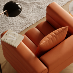 Performance Leather Accent Chair Modern Modular Arm Chair Set of 2 - thumbnail 8