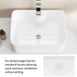 "40"" Floating Bathroom Vanity Set With Single Sink White and Natural" - thumbnail 9