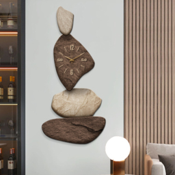 80 cm Large Stone Shape Japandi Wall Clock Unique Irregular Home Decor Art Living Room