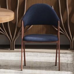 Set of 2 Boucle Dining Chair Upholstered Curved Back Modern Brown Dining Room Chairs - thumbnail 5