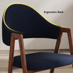 Set of 2 Boucle Dining Chair Upholstered Curved Back Modern Brown Dining Room Chairs - thumbnail 8