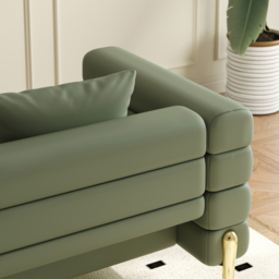 230cm Faux Leather Modular 4-Piece L-Shaped Couch with Chaise Modern 3-Seater Sofa - thumbnail 7