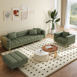 230cm Faux Leather Modular 4-Piece L-Shaped Couch with Chaise Modern 3-Seater Sofa - thumbnail 5