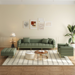 230cm Faux Leather Modular 4-Piece L-Shaped Couch with Chaise Modern 3-Seater Sofa - thumbnail 4