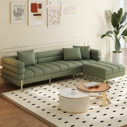 230cm Faux Leather Modular 4-Piece L-Shaped Couch with Chaise Modern 3-Seater Sofa - thumbnail 3