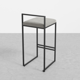 Modern Grey Counter Stool Set of 2 with Velvet Upholstery & Back & Footrest - thumbnail 5