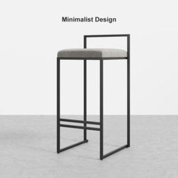 Modern Grey Counter Stool Set of 2 with Velvet Upholstery & Back & Footrest - thumbnail 9