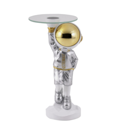 600mm Silver Astronaut Floor Statue Sculpture Decor Art Side Table with Wireless Charger - thumbnail 7