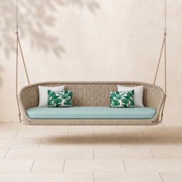 Traditional Wide Outdoor Woven Rope Swing Sofa Hanging Chair with Cushion - thumbnail 6