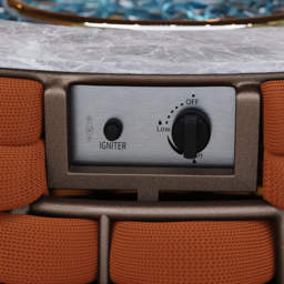 Cocaro Weave Round Smokeless Propane Fire Pit - Elegant Rattan & Marble Design, 50,000 BTU Outdoor Heater - thumbnail 9