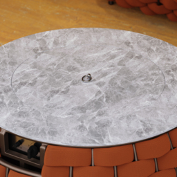 Cocaro Weave Round Smokeless Propane Fire Pit - Elegant Rattan & Marble Design, 50,000 BTU Outdoor Heater - thumbnail 7