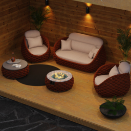 Cocaro Weave Round Smokeless Propane Fire Pit - Elegant Rattan & Marble Design, 50,000 BTU Outdoor Heater - thumbnail 3
