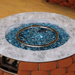 Cocaro Weave Round Smokeless Propane Fire Pit - Elegant Rattan & Marble Design, 50,000 BTU Outdoor Heater - thumbnail 8
