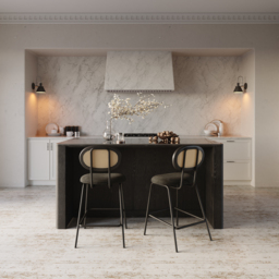 1290mm Kitchen Island Sintered Stone Top with Storage Black Modern - thumbnail 4