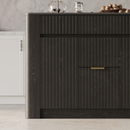 1290mm Kitchen Island Sintered Stone Top with Storage Black Modern - thumbnail 7