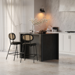 1290mm Kitchen Island Sintered Stone Top with Storage Black Modern - thumbnail 3
