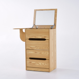 Nordic Flip Top Natural Dressing Table Mini with Stool & Mirror - thumbnail 3
