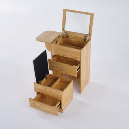 Nordic Flip Top Natural Dressing Table Mini with Stool & Mirror - thumbnail 5