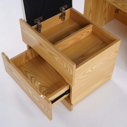 Nordic Flip Top Natural Dressing Table Mini with Stool & Mirror - thumbnail 6