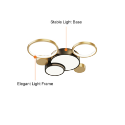 Geometric Flush Mount LED Ceiling Light in Gold & Black - thumbnail 4