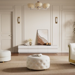 Humply Modern White Leather Long TV Stand with 8 Drawers Media Console for TVs Up to 1900mm - thumbnail 3