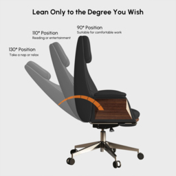 Modern Rotatable L-Shaped Executive Desk & Swivel Black Leather Office Desk Chair Set - thumbnail 7