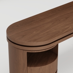Modern L Shaped Rotating Walnut Executive Office Desk with Drawers Office Furniture (1520mm) - thumbnail 6