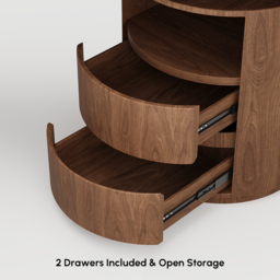 Modern L Shaped Rotating Walnut Executive Office Desk with Drawers Office Furniture (1520mm) - thumbnail 8
