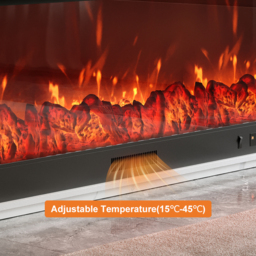 180 cm Modern White Glass Electric Fireplace TV Stand with Remote Control Temperature Adjustable - thumbnail 8