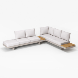Axis 4 PCS Modular L Shaped Outdoor Sectional Sofa Set Modern Yard & Patio Furniture for 6 Person in Gray Cushion & Pillow Included in Light Gray - thumbnail 7