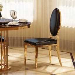 Classic Luxury Upholstered Black PU Leather Dining Chair & Accent Side Chair (Set of 2) - thumbnail 1