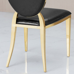 Classic Luxury Upholstered Black PU Leather Dining Chair & Accent Side Chair (Set of 2) - thumbnail 4