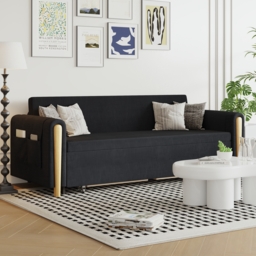 Black Upholstered King Size Daybed with Trundle - thumbnail 3