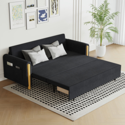 Black Upholstered King Size Daybed with Trundle - thumbnail 2
