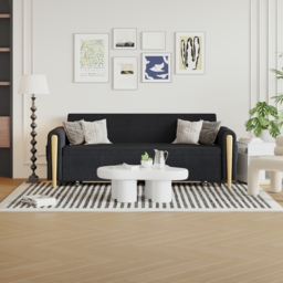 Black Upholstered King Size Daybed with Trundle - thumbnail 4