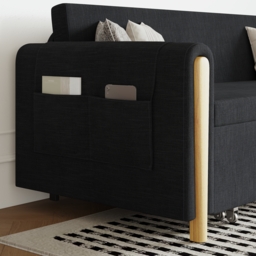 Black Upholstered King Size Daybed with Trundle - thumbnail 8