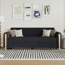 Black Upholstered King Size Daybed with Trundle - thumbnail 5