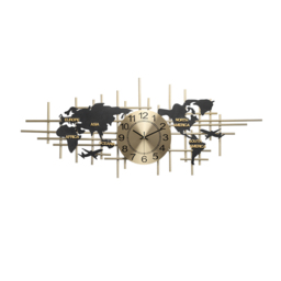 95 cm Modern Metal Large Map Wall Clock Decor Creative Silent Clocks Art for Living Room - thumbnail 5