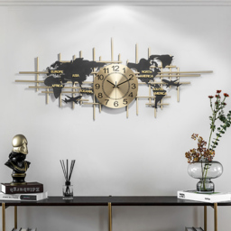 95 cm Modern Metal Large Map Wall Clock Decor Creative Silent Clocks Art for Living Room - thumbnail 2