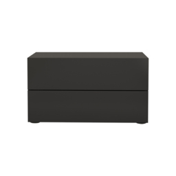 600 mm Modern Minimalist Black Bedroom Bedside Table with 2 Drawers - thumbnail 5
