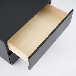 600 mm Modern Minimalist Black Bedroom Bedside Table with 2 Drawers - thumbnail 8