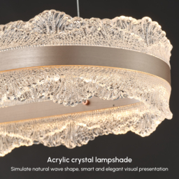 Acrylic Suspension Dining Light, Rose Gold, Modern Minimalist Style, for Kitchen Island or Dining Table, 900mm with Remote & Dimmable Lighting - thumbnail 8